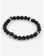GUESS Bratara cu agate - Auriu/Negru
