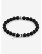GUESS Bratara cu agate - Negru/Argintiu