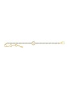 GUESS Bratara cu cristale si talisman logo - Auriu/Transparent