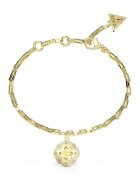 GUESS Bratara din otel inoxidabil cu talisman decorat cu cristale - Auriu