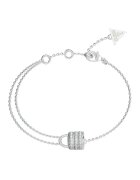 GUESS Bratara din otel inoxidabil cu talisman lacat mini - Argintiu