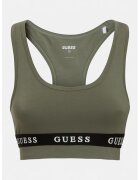 GUESS Bustiera cu spate decupat si logo - pentru fitness - Verde sparanghel