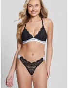 GUESS Bustiera din dantela cu banda logo - Negru