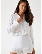 GUESS Camasa crop de in - Alb