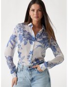 GUESS Camasa cu imprimeu floral - Albastru royal/Alb murdar