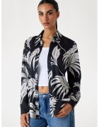 GUESS Camasa cu imprimeu tropical - Alb/Negru