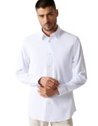 GUESS Camasa cu model uni si maneci lungi - Alb