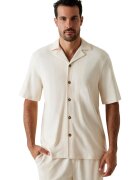 GUESS Camasa din bumbac cu maneci scurte - Bej deschis