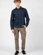 GUESS Camasa din denim cu gular clasic -