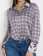 GUESS Camasa model Alexandra - regular - albastru marin - poliester