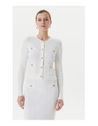 GUESS Cardigan slim fit uni cu nasturi decorativi si striatii