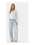 GUESS Cardigan tricotat din amestec de viscoza cu decolteu in V si model cu perforatii