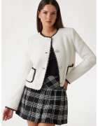 GUESS Cardigan uni cu nasturi - Negru/Alb murdar