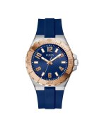 GUESS Ceas barbatesc GW0909G2 - carcasa aurie - curea din silicon gri metalizat - mecanism quartz - 44mm