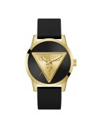 GUESS Ceas barbati model GW0781G4 - 44 mm - carcasa din otel - curea din silicon - rezistent la apa 5 ATM - culoare aurie - cadran negru
