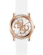 GUESS Ceas cu cristale - Auriu rose/Alb