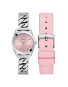 GUESS Ceas dama GW0845L1 - otel - argintiu/roz - 31-34 mm - mecanism quartz - rezistent la apa 3 ATM