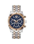 GUESS Ceas Unisex Quartz Argintiu - Cadran Albastru - Rezistent la Apa 5 ATM