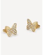 GUESS Cercei in forma de fluture decorati cu cristale - Auriu