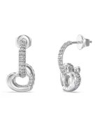 GUESS Cercei in forma de semicerc cu cristale - Argintiu