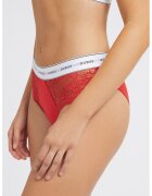 GUESS Chiloti cu insertii de dantela - Rosu