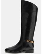 GUESS Cizme de piele cu lant decorativ Joicy - Negru