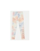 GUESS Colanti din bumbac cu imprimeu tie-dye si logo