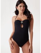 GUESS Costum de baie intreg cu decupaj frontal - Negru