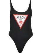 GUESS Costum de baie intreg cu imprimeu logo - Negru