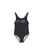 GUESS Costum de baie intreg cu logo pe piept - Negru