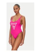 GUESS Costum intreg de baie cu logo - fucsia