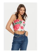 GUESS Crop top cu imprimeu floral