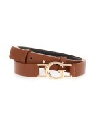 GUESS Curea de piele ecologica cu logo metalic - Maro cognac