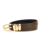 GUESS Curea din piele cu accesoriu metalic - Maro inchis