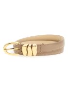 GUESS Curea din piele cu accesoriu metalic - Maro taupe