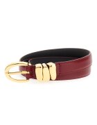 GUESS Curea din piele cu accesoriu metalic - Visiniu