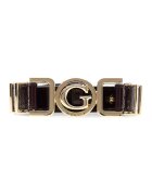 GUESS Curea din piele ecologica cu catarama cu logo Cirene - Violet tyrian