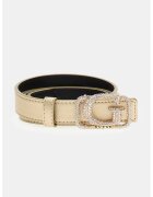 GUESS Curea din piele ecologica cu logo din strasuri - Auriu/Negru