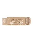 GUESS Curea din piele ecologica cu model Carrie - Alb/Bej inchis