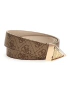 GUESS Curea reversibila cu catarama cu nit Noelle - Maro acaju