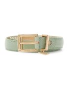 GUESS Curea uni cu pandantiv logo Rosalba Saffiano - Verde pal