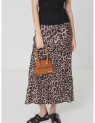 GUESS Fusta cu croiala pe bie - Negru/Bej deschis