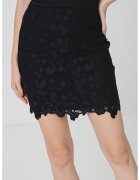 GUESS Fusta mini cu dantela si broderie - Negru