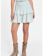 GUESS Fusta mini evazata din amestec de lyocell - Albastru glaciar
