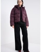 GUESS Geaca cu vatelina - monograma si gluga - Violet pruna