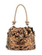 GUESS Geanta bucket cu paiete Holiday Shine - Bronz