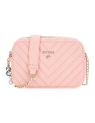 GUESS Geanta crossbody cu aplicatie logo - Roz pastel