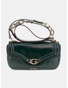 GUESS Geanta crossbody cu aspect lacuit - Verde padure