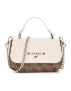 GUESS Geanta crossbody cu clapa si logo - Maro/Bej