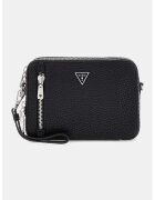 GUESS Geanta crossbody cu logo discret - Gri antracit